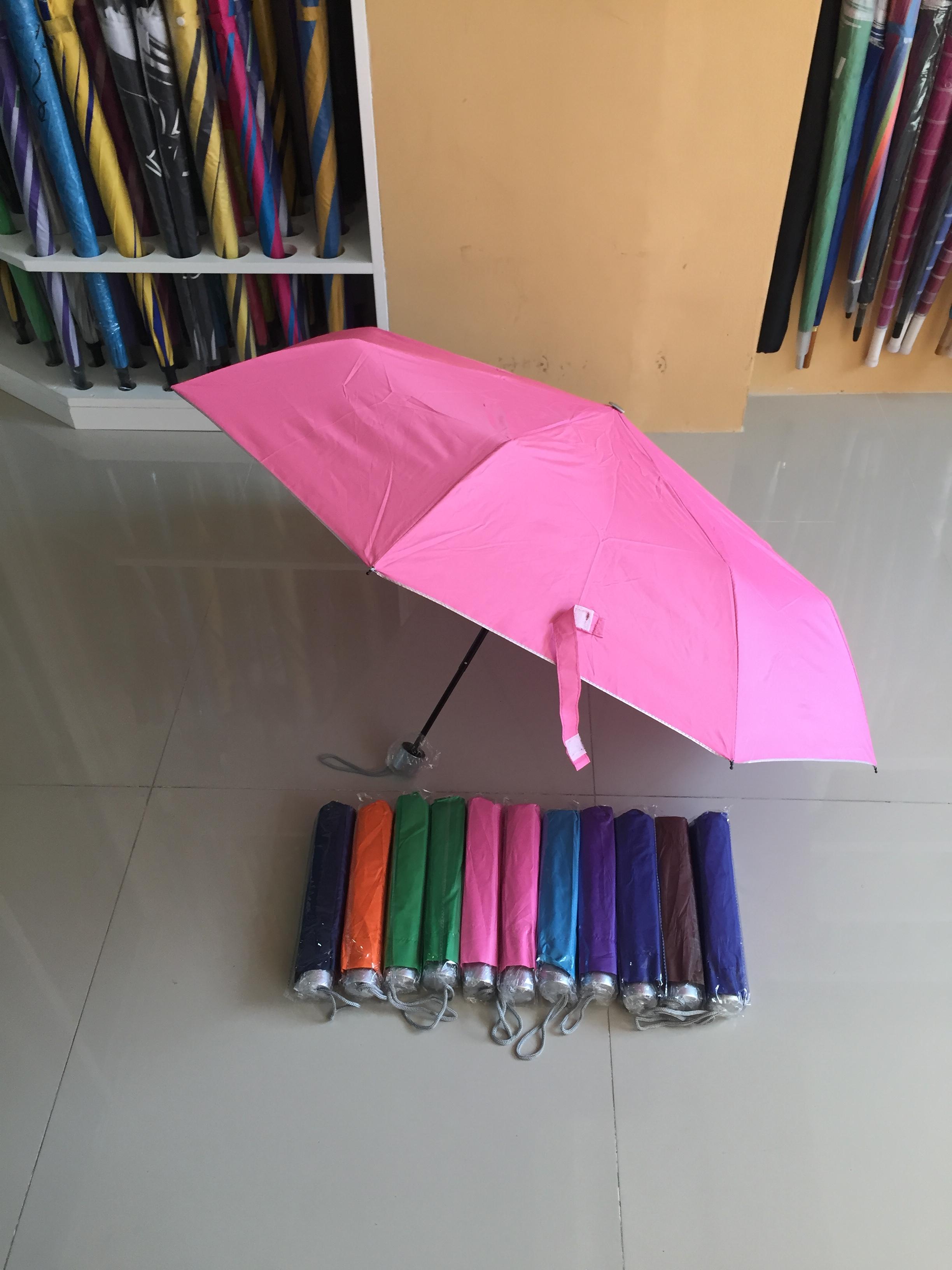 ร่มพับ 3 ตอน แบบมือเปิด ผ้ร่มเคลือบยูวี ปลอกผ้า เกรดพรีเมี่ยม