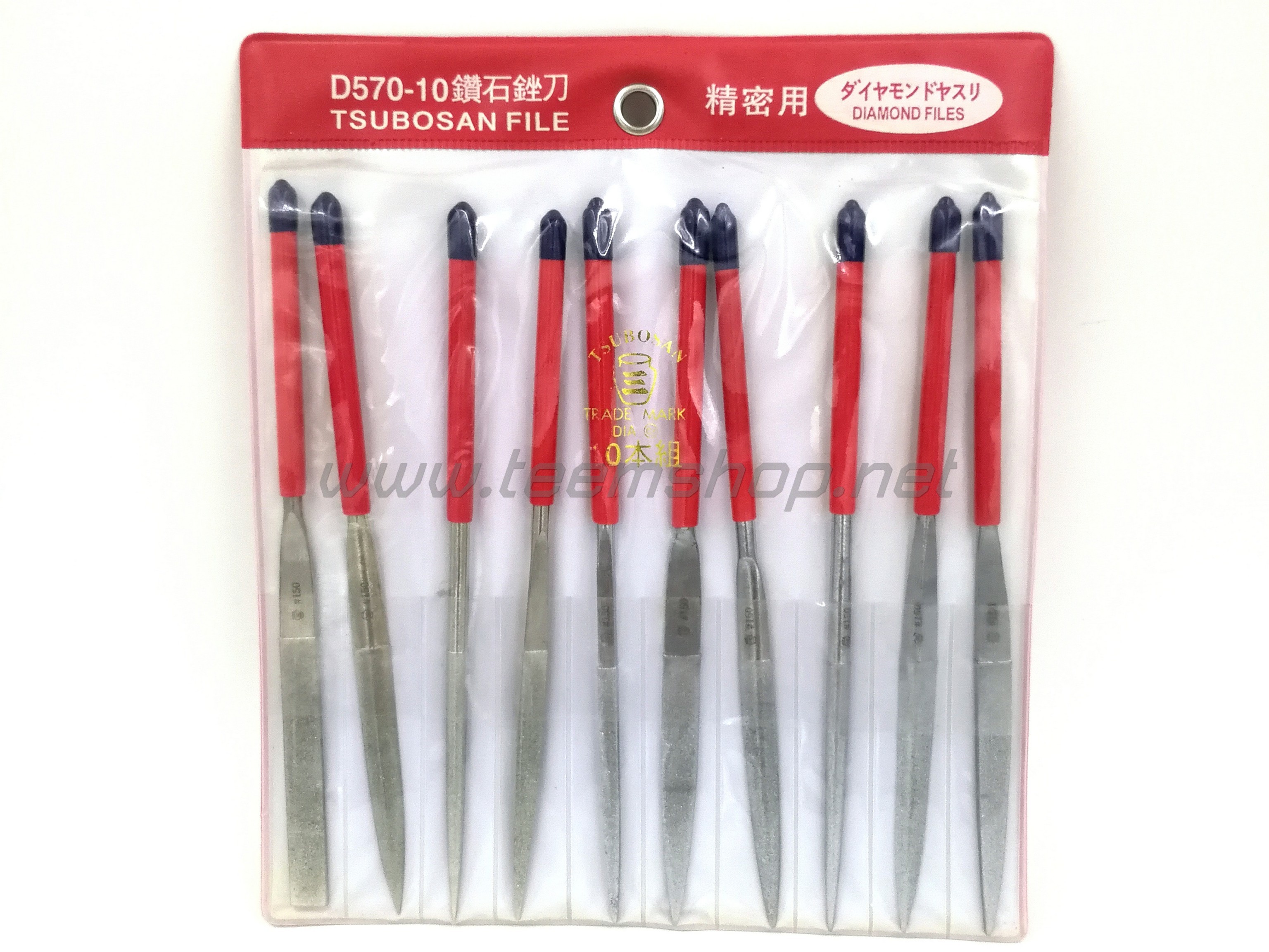 TSUBOSAN ตะไบเพชร 10 ตัวชุด 5x180 mm. D570-10 เบอร์ 150