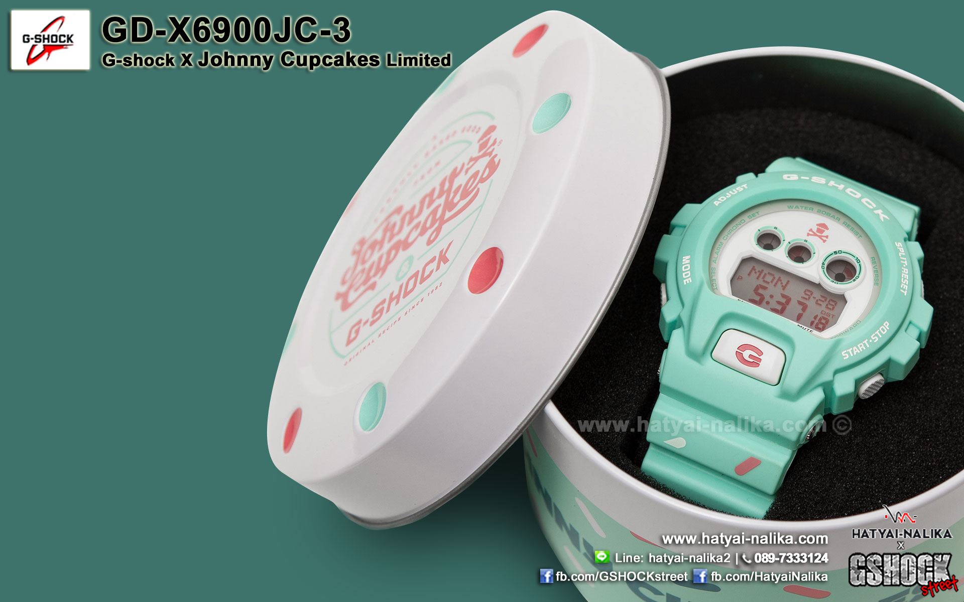 นาฬิกา Casio G-Shock Limited G-SHOCK x Johnny Cupcakes Collaboration รุ่น GD-X6900JC-3 ของแท้ รับประกัน1ปี