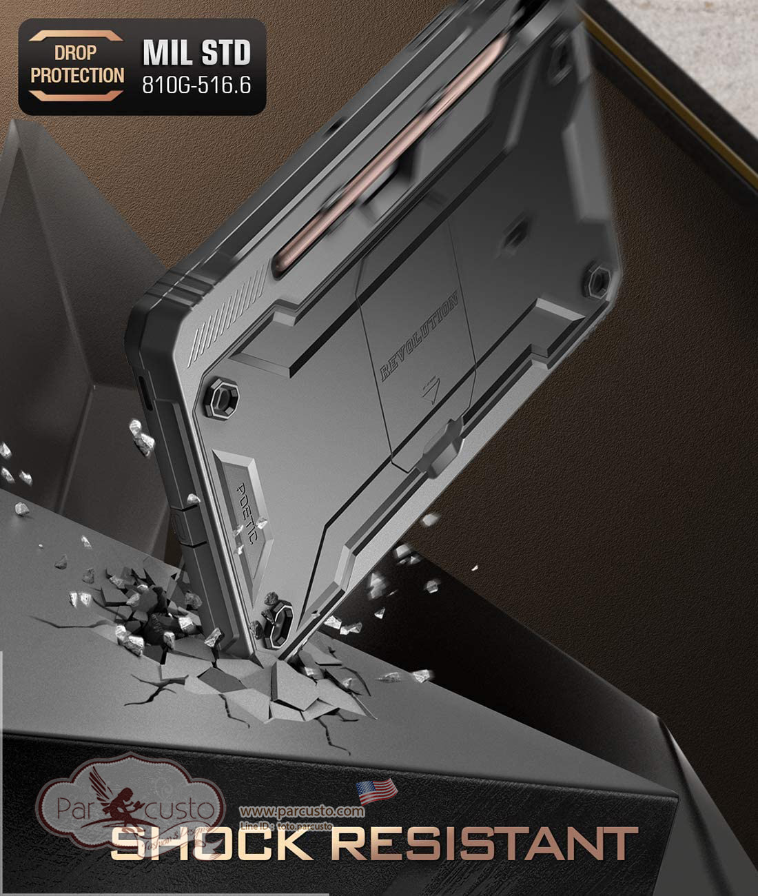 เคสกันกระแทก Samsung Galaxy Tab S7 [Revolution] จาก POETIC [Pre-order USA]