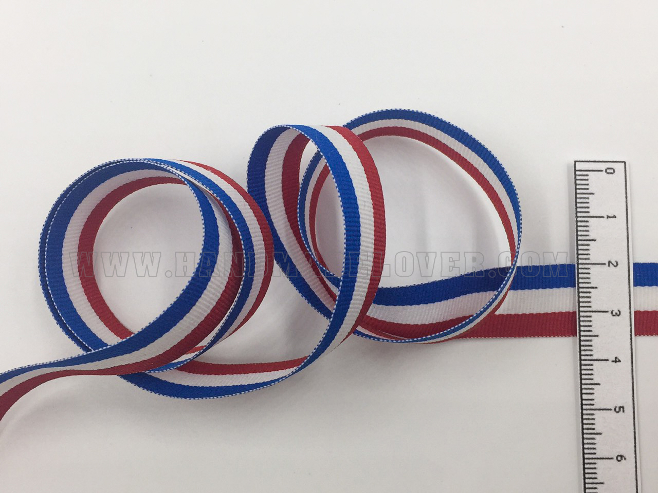 ริบบิ้นผ้า ลายธงชาติ ขนาด 16 มิล