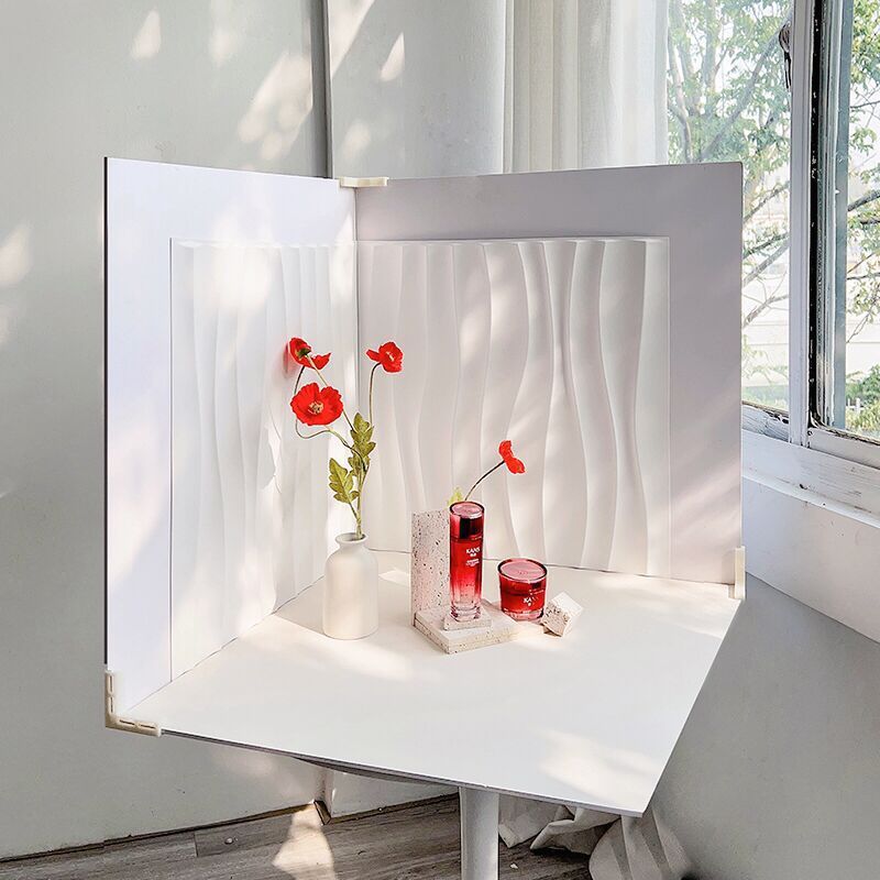 ฉากถ่ายรูปสินค้า 3D สีขาว ขนาด 50x50 cm.