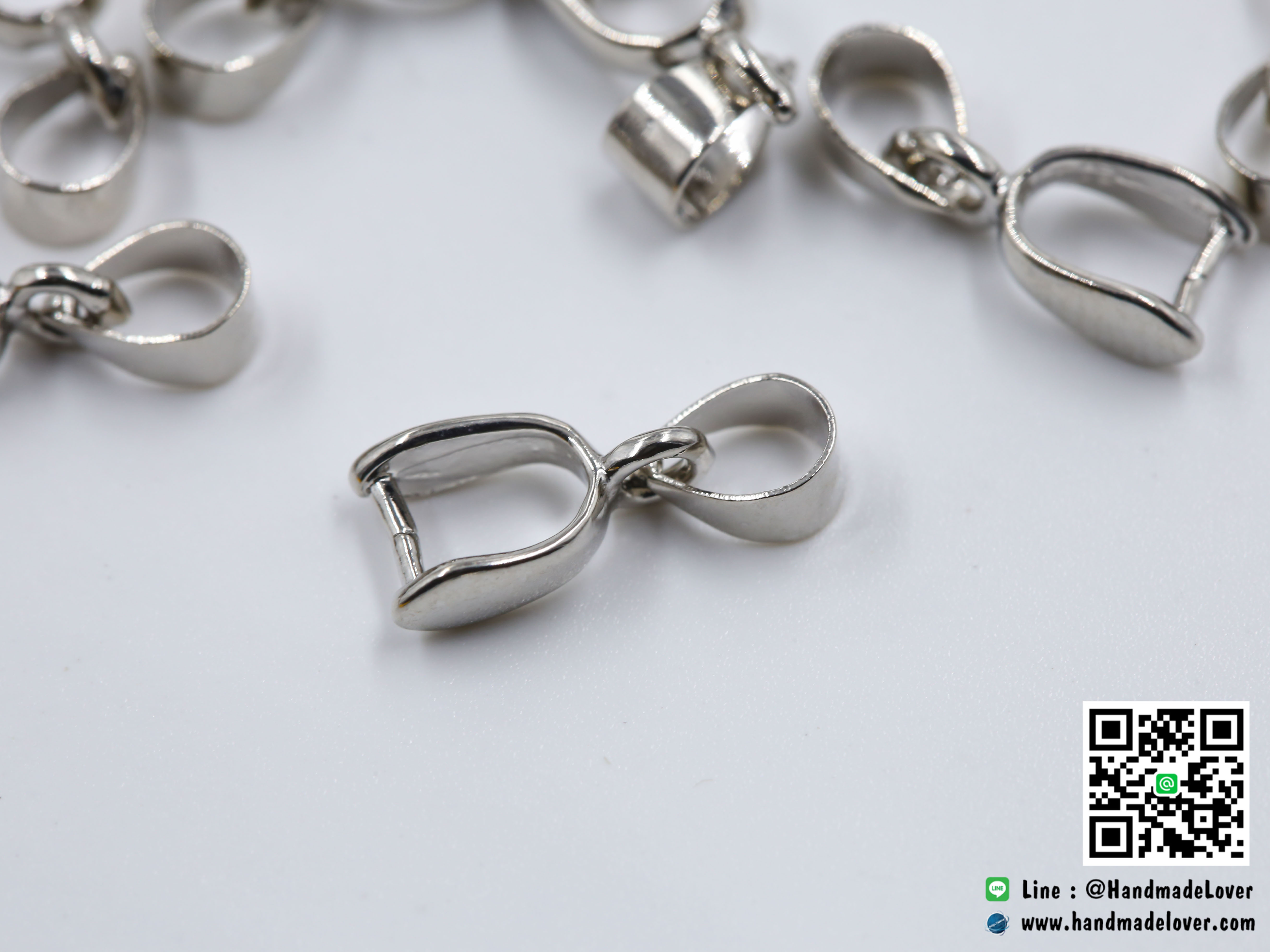 ตัวหนีบจี้ ตัวงับจี้ สีนิเกิล [แพ็ค 5 ชิ้น]