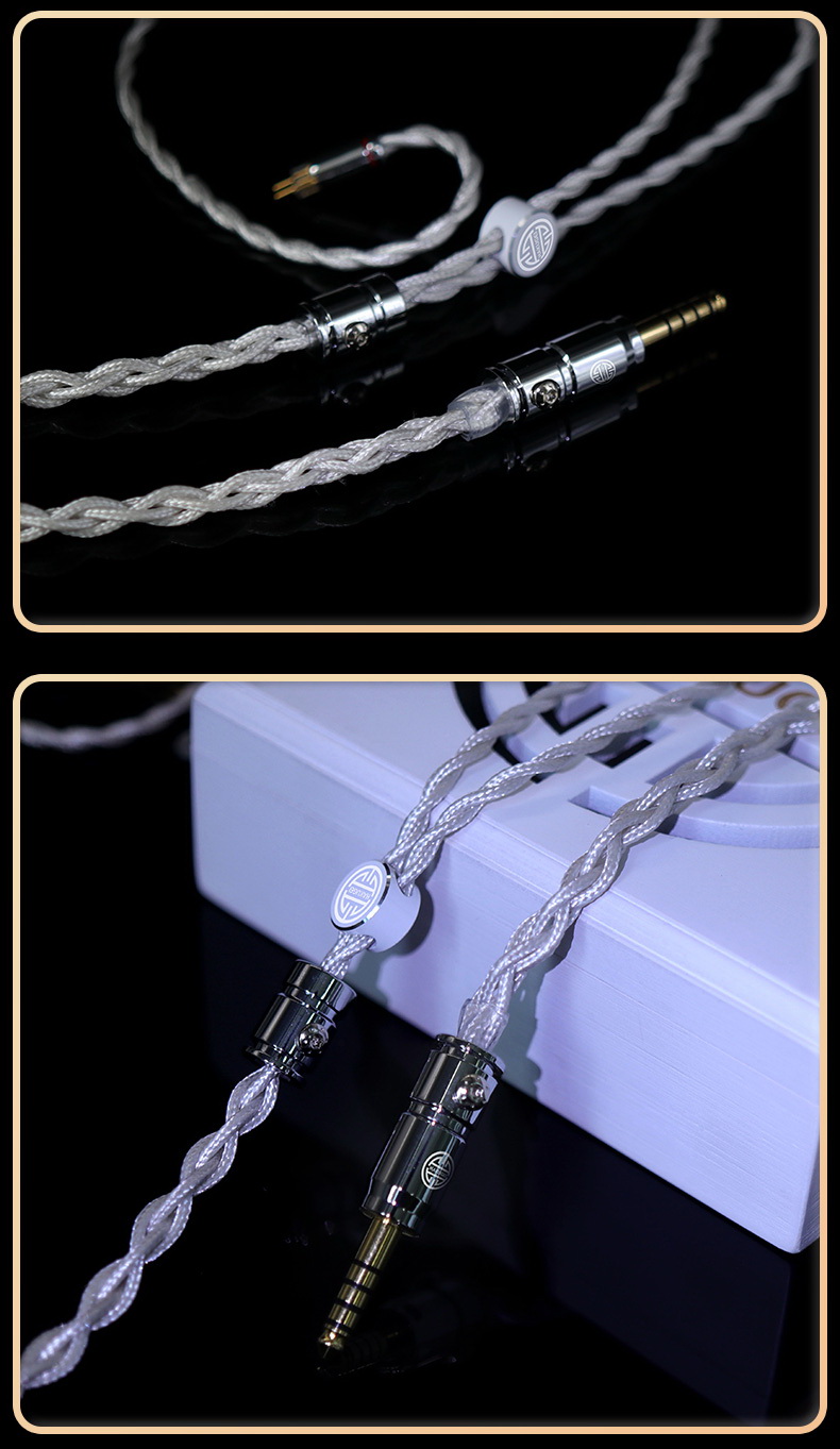 ขาย Hakugei Plume สายอัพเกรดหูฟัง ทองแดงชุบเงิน 6N OCC แบบ Litz