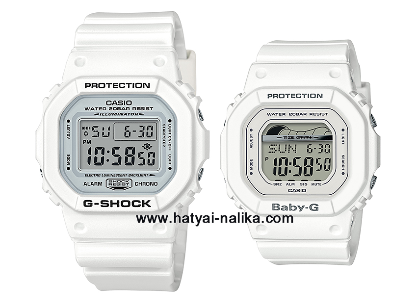 นาฬิกา Casio G-SHOCK x BABY-G เซ็ตคู่รัก Marine White series รุ่น DW-5600MW-7 x BLX-560-7 Pair set ของแท้ รับประกัน 1 ปี