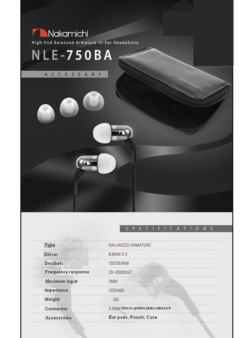 ขาย หูฟัง NAKAMICHI NLE750