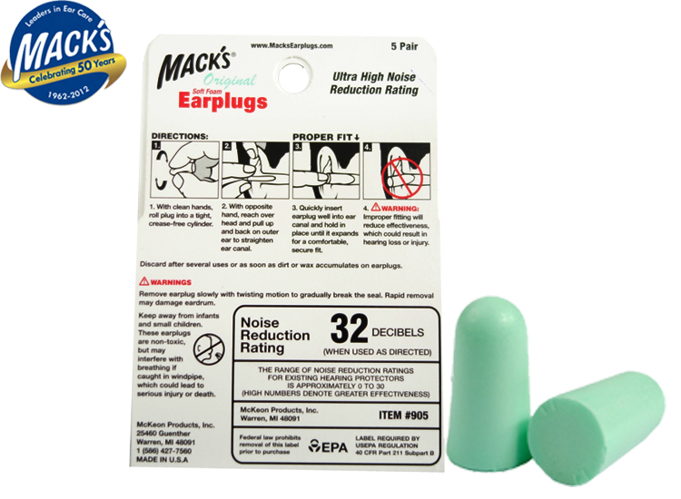 EAR PLUG mack's 5 pairs (Safe Sound)