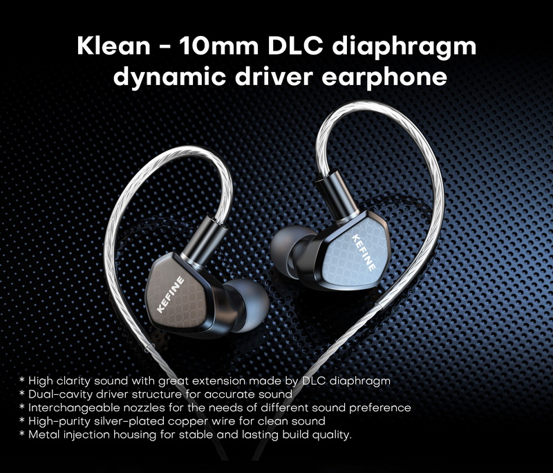KEFINE Klean หูฟัง IEMs ไดรเวอร์ Dynamic สายชุบเงิน เปลี่ยนท่อนำเสียงได้ ประกันศูนย์ไทย