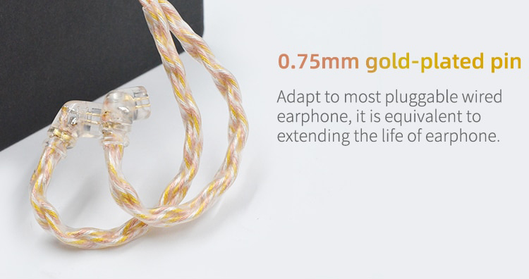 ขาย KZ NEO GOLDSILVER สายอัพเกรดหูฟัง สำหรับหูฟัง KZ ขั้วพินC