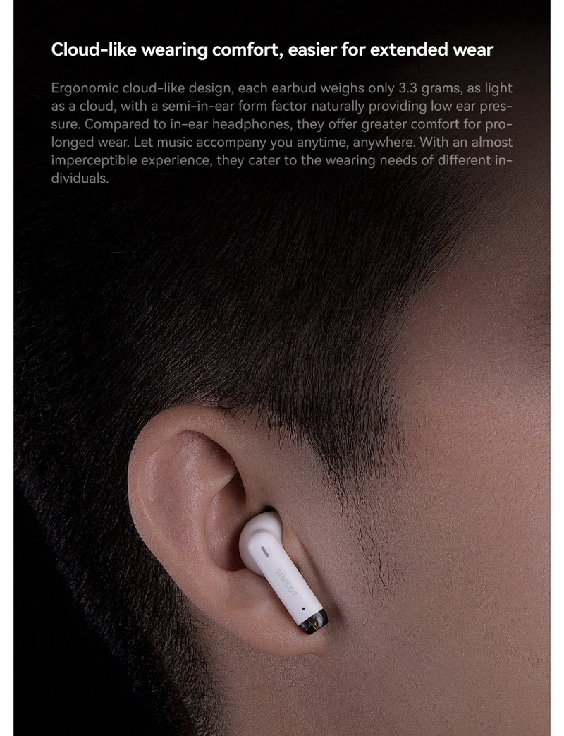 Simgot FLD100 หูฟัง TWS บลูทูธ 5.3 ไดรเวอร์ Dynamic 13 มม. สวมใส่สบาย เสียงดี ประกันศูนย์ไทย