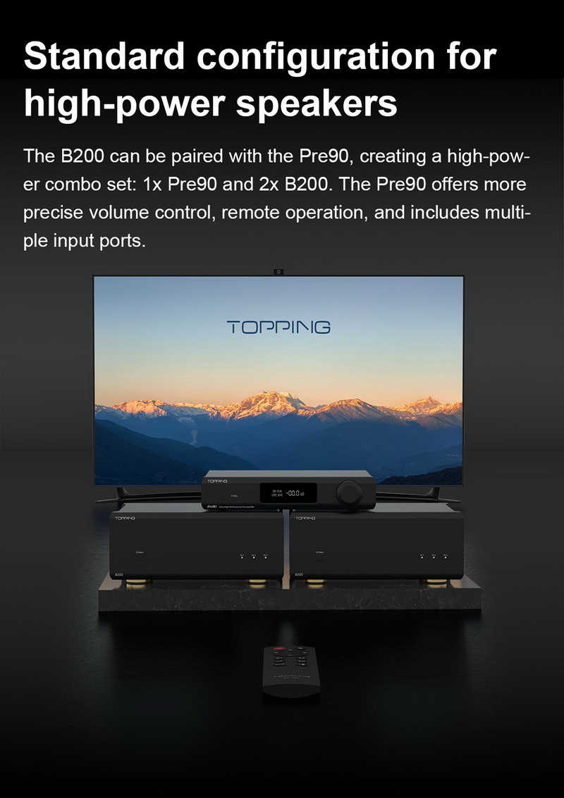 TOPPING B200 พาวเวอร์แอมป์แบบเพียวโมโน ประสิทธิภาพสูงพิเศษ กำลังขับสูง สัญญาณรบกวนต่ำ ประกันศุนย์ไทย