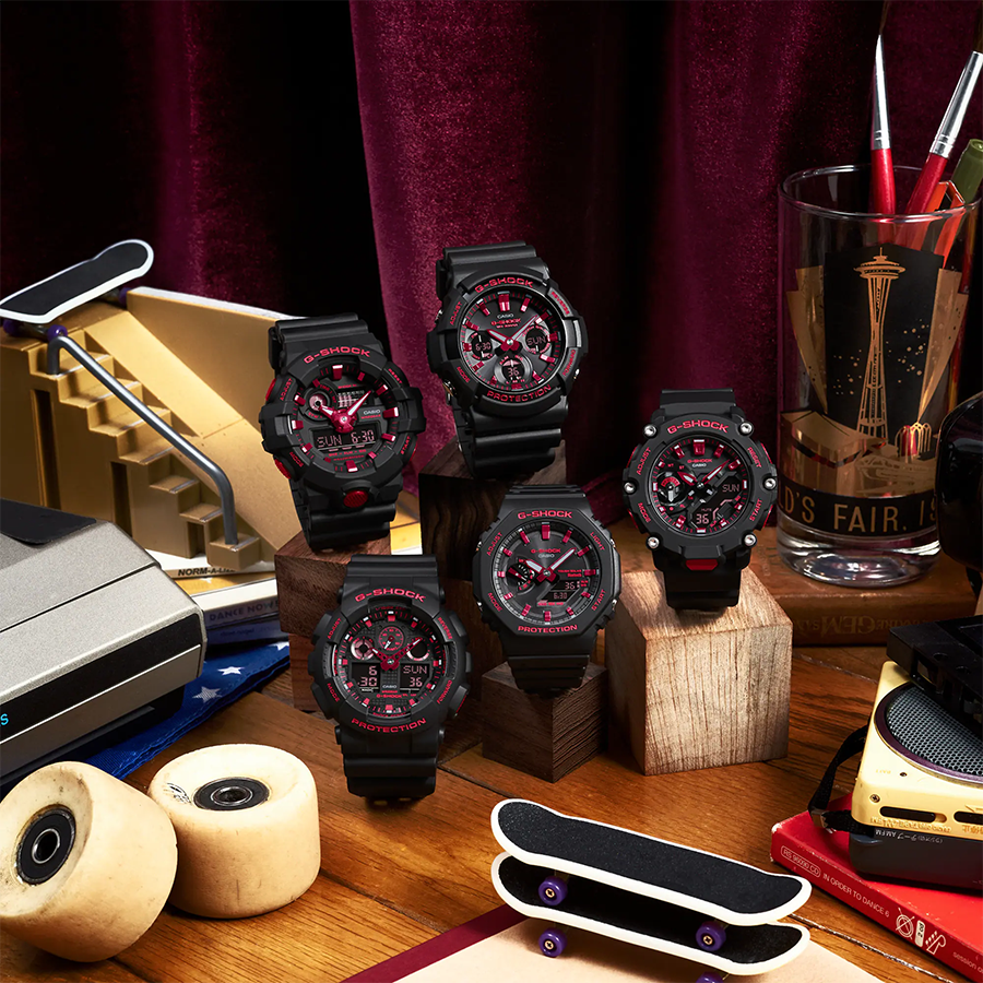 นาฬิกา Casio G-Shock Special Color Burning Red series รุ่น GAS-100BNR-1A ของแท้ รับประกัน1ปี