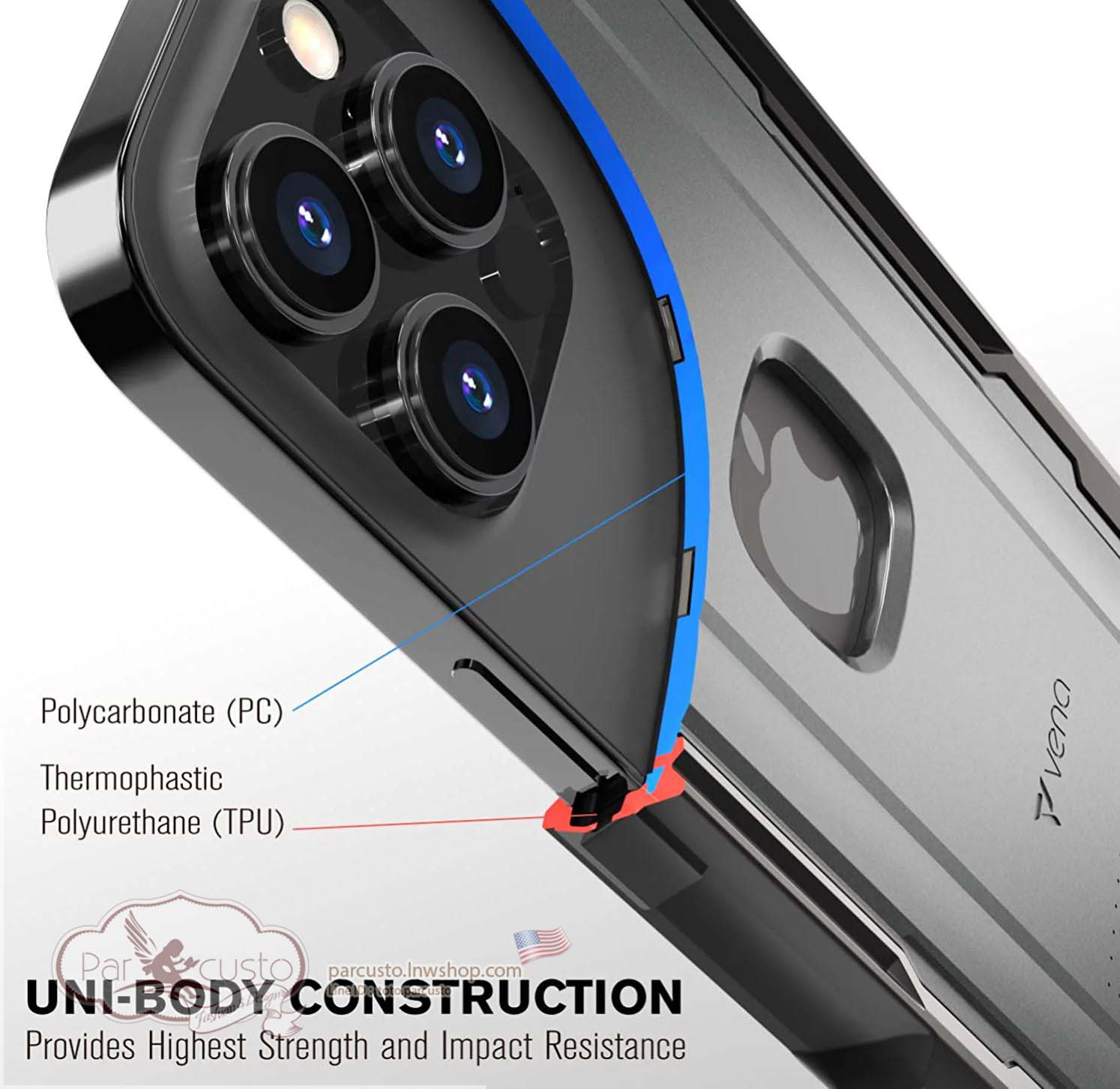เคสกันกระแทก Apple iPhone 14 Pro Max [vArmor] จาก Vena (Pre-order USA)