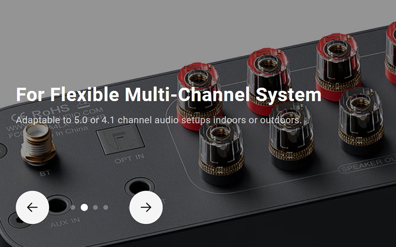 Fosi HT4S Bluetooth Amplifier ตั้งโต๊ะ ชิป TPA3116 x2 รองรับการตั้งค่าช่องสัญญาณเสียง 4.1 หรือ 5.0 ประกันศูนย์ไทย