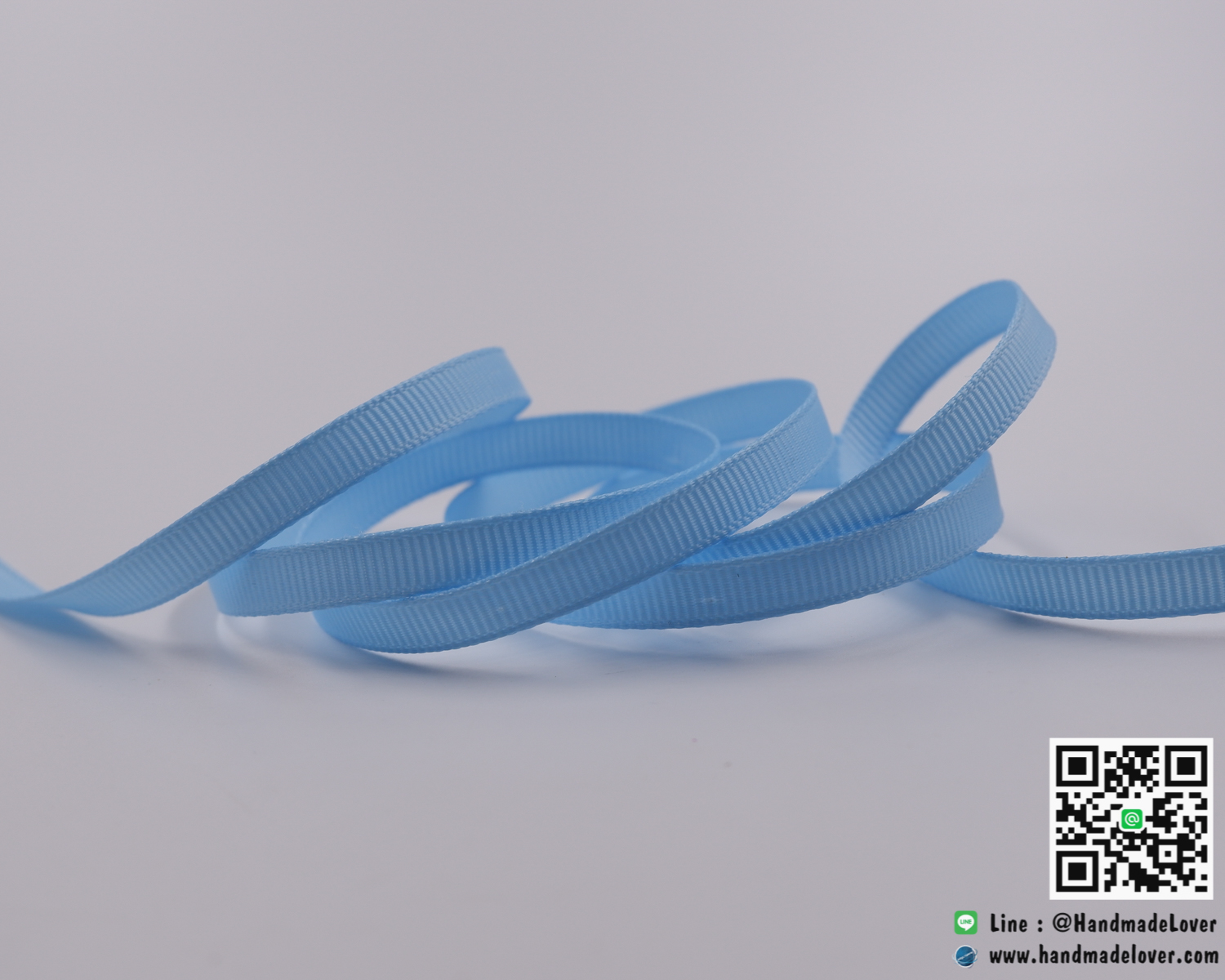 ริบบิ้นผ้า กรอสเกรน สีฟ้าอ่อน