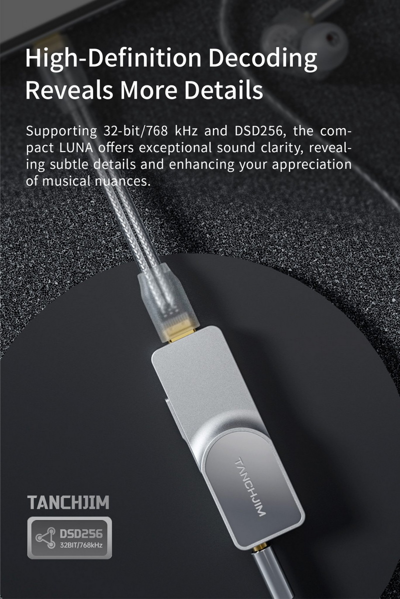 TANCHJIM Luna USB DAC/AMP พกพา ชิป DAC CS43198 x2 ประสิทธิภาพสูง ประกันศูนย์ไทย