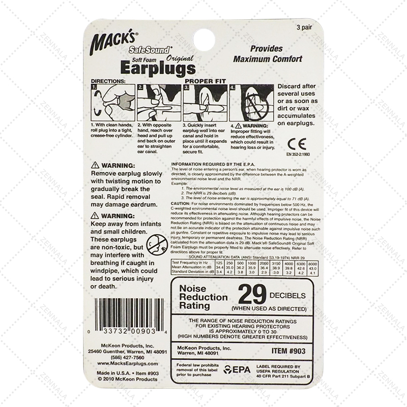 EAR PLUG mack's 3 pairs (ultra)