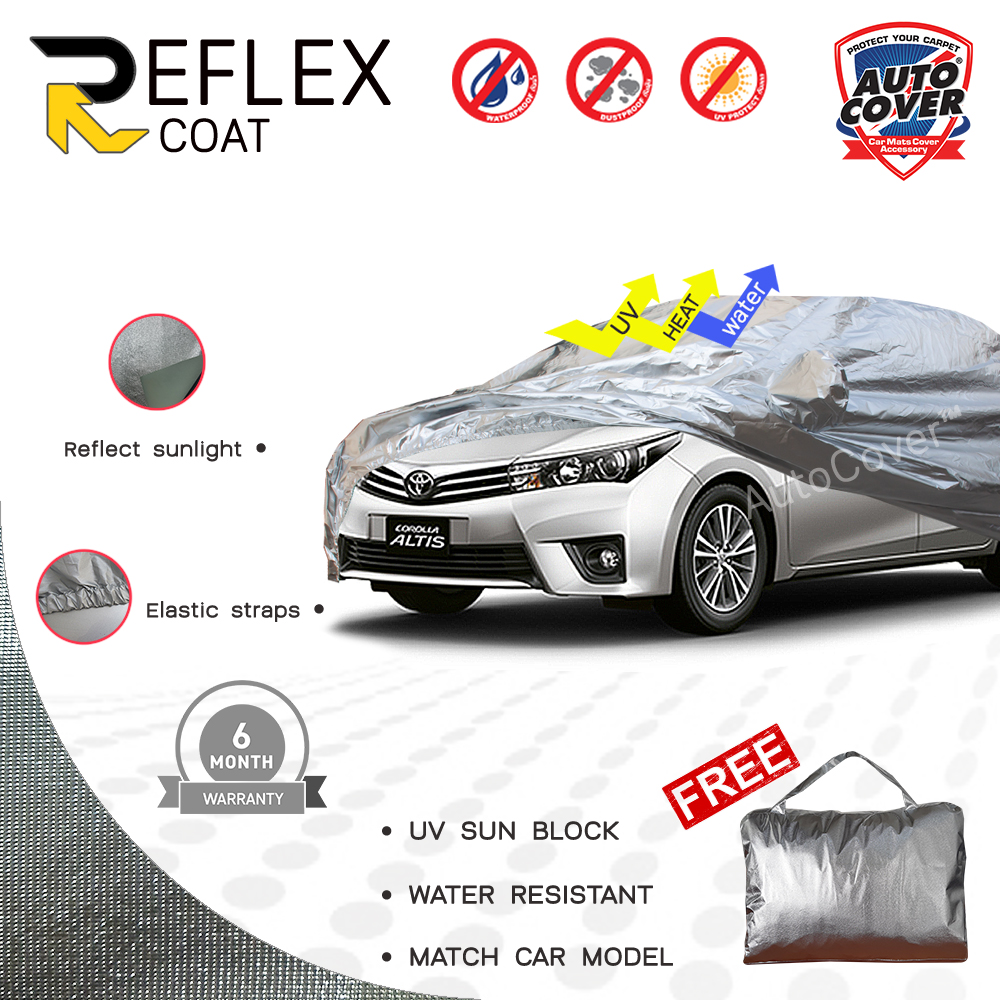 ผ้าคลุมรถเข้ารูป 100% รถ TOYOTA ALTIS ปี 2014-2019 รุ่น REFLEX COAT