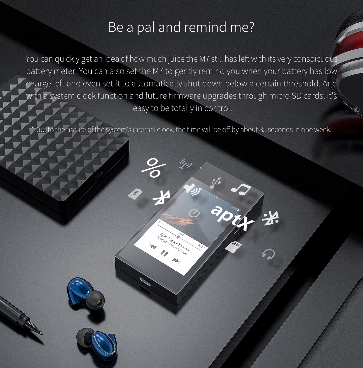 ขาย FiiO M7 เครื่องเล่นพกพาระดับ Hi-Res รองรับ lossless , DSD , Bluetooth , จอ Touch Screen