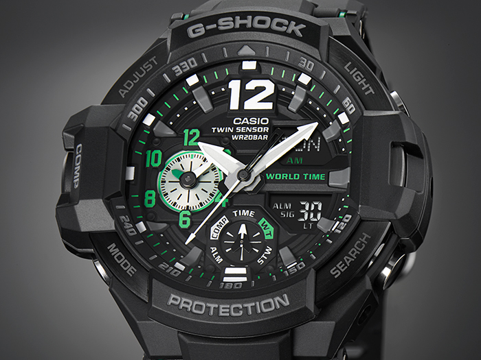 นาฬิกา คาสิโอ Casio G-SHOCK นักบิน GRAVITYMASTER รุ่น GA-1100-1A3