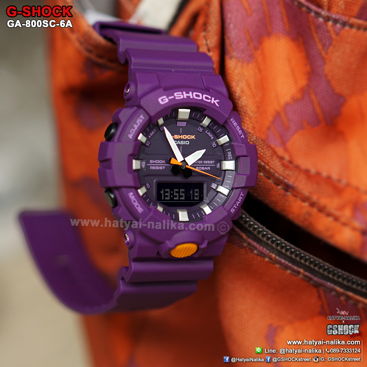 นาฬิกา Casio G-Shock ANALOG-DIGITAL GA-800SC Sporty Color series รุ่น GA-800SC-6A “ธานอส THANOS” ของแท้ รับประกัน1ปี