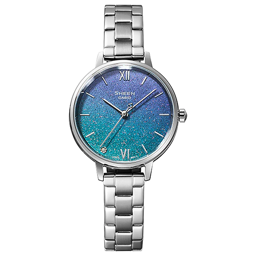 นาฬิกา คาสิโอ Casio SHEEN SAPPHIRE CRYSTAL คริสตัลแซฟไฟร์ SHE-4548 series รุ่น SHE-4548D-2A ของแท้ รับประกัน1ปี