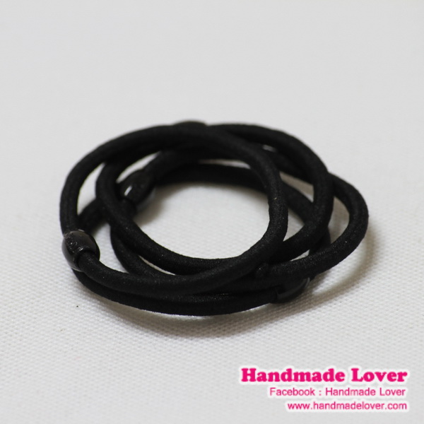 ยางรัดผมผ้าสีดำ [บรรจุ 20 ชิ้น]