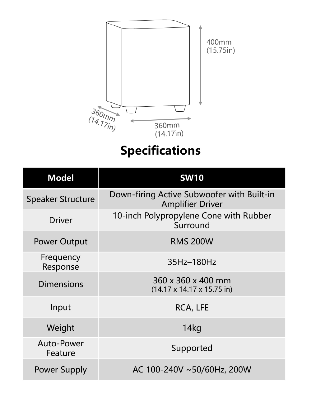 Fosi Audio SW10 ซับวูฟเฟอร์แอคทีฟประสิทธิภาพสูง ฟังก์ชันที่ลงตัวสำหรับระบบเสียงภายในบ้านยุคใหม่ ประกันศูนย์ไทย