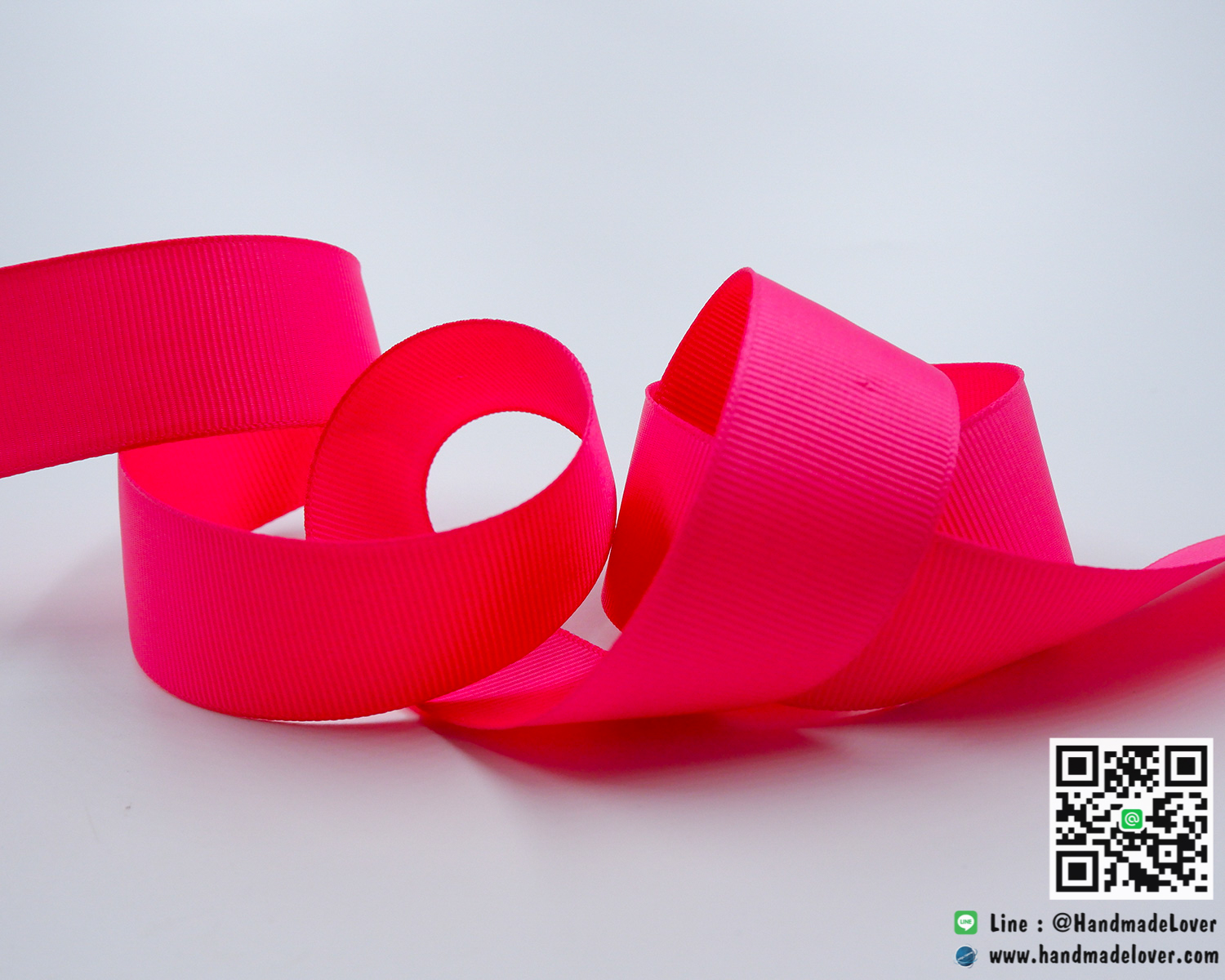 ริบบิ้นผ้าสีชมพูเข้ม [สีพื้น]
