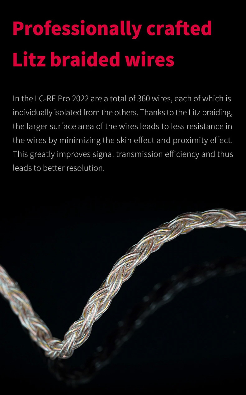 FiiO LC-RE Pro 2022 สายอัพเกรดหูฟังแบบ tri-metallic สามธาตุ ประกันศูนย์ไทย