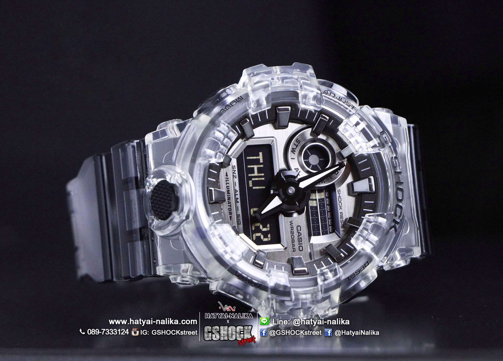 นาฬิกา Casio G-Shock Special color SKELETON series รุ่น GA-700SK-1A ของแท้ รับประกัน1ปี