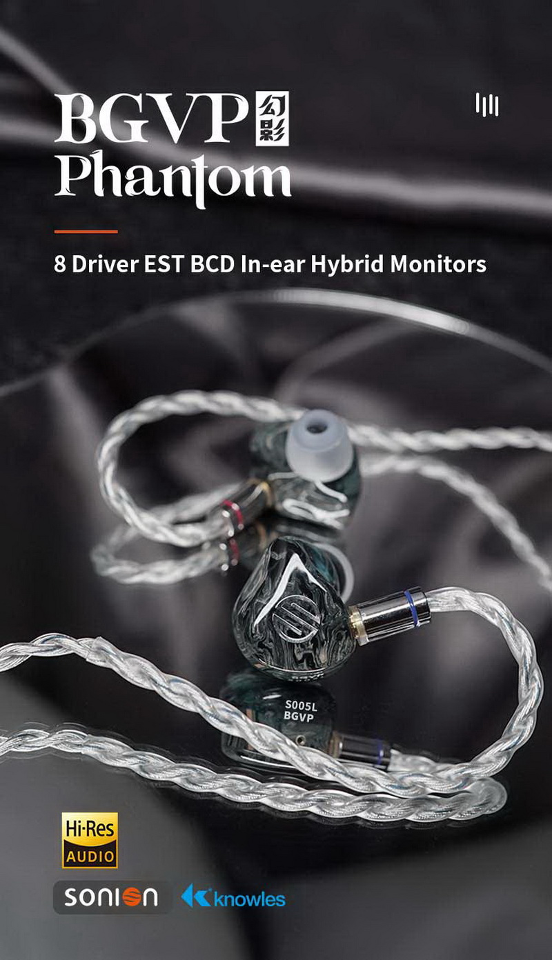 BGVP Phantom หูฟัง Hybrid 8 ไดรเวอร์ 2BA+2DD+2EST+2BCD ระดับเรือธง ประกันศูนย์ไทย