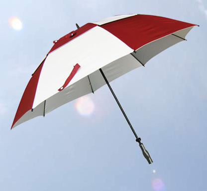 ร่มกอล์ฟ32นิ้ว 2 ชั้น ผ้าร่มเคลือบยูวี สลับสี โครงไฟเบอร์ มือเปิด ด้ามโฟม ปลอกผ้า คละสี