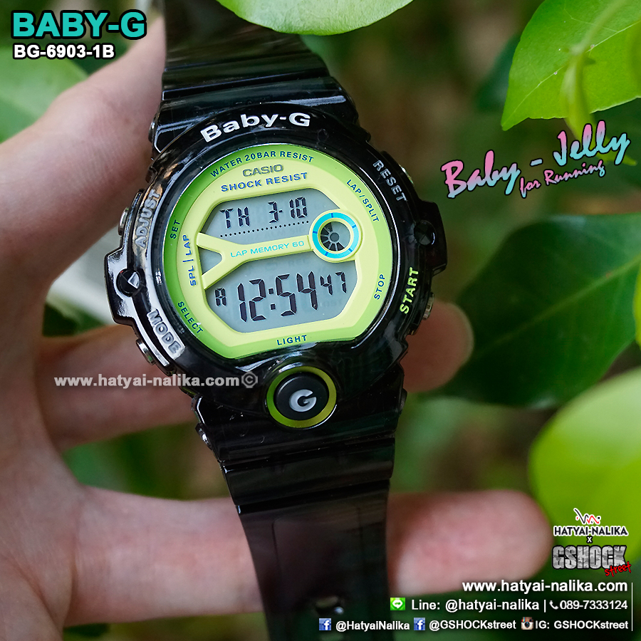 นาฬิกา Casio Baby-G BG-6903 Jelly series รุ่น BG-6903-1B สีดำใส "Black Jelly" ของแท้ รับประกัน1ปี
