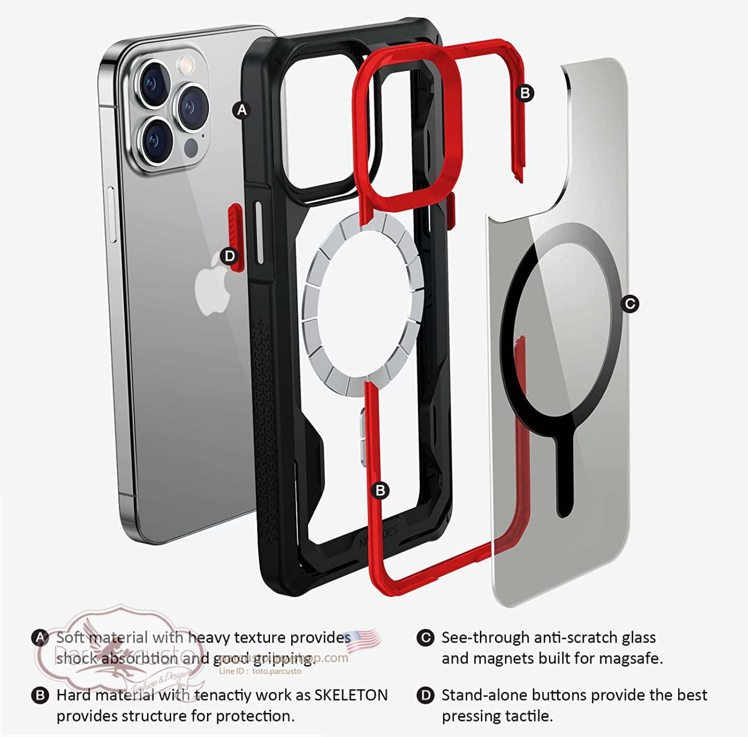 เคสกันกระแทก Apple iPhone 14 Pro Max [Rugged Military] จาก ULTIMAL (Pre-order USA)