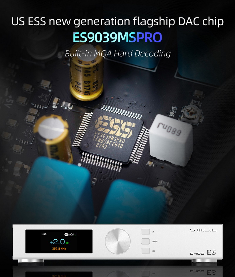 ขาย SMSL D400ES DAC ตั้งโต๊ะระดับเรือธง รองรับ MQA, Dual Hi-Res ประกันศูนย์ไทย