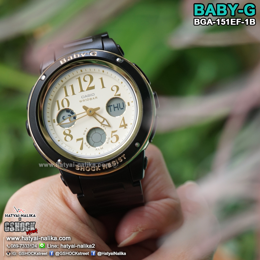 นาฬิกา Casio Baby-G Elegantly Feminine color series รุ่น BGA-151EF-1B (ดำทอง) ของแท้ รับประกัน1ปี