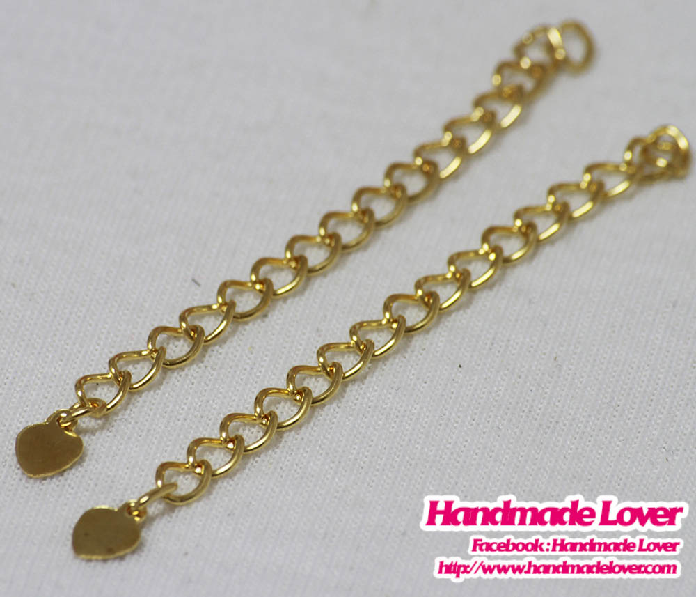 โซ่ปรับระดับ สีทอง เส้นเล็ก 6 cm. [อย่างดี จากเกาหลี] [แพ็ค 10 ชิ้น]