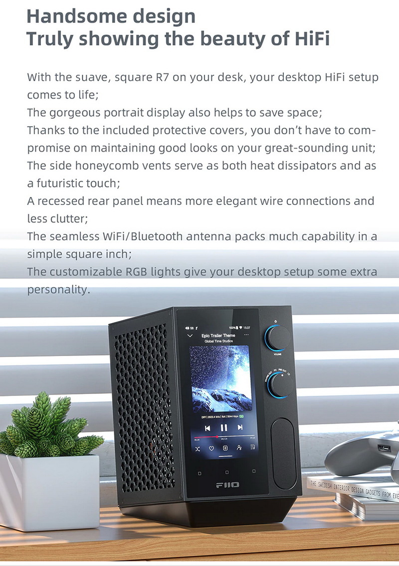 FiiO R7 เครื่องเล่นเพลงสตีมมิ่งตั้งโต๊ะ DAP+DAC+AMP ครบจบในตัว รองรับ MQA, Roon Ready