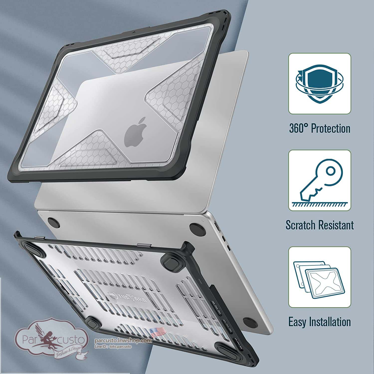 เคสกันกระแทก MacBook Air 13.6 Inch A2681 (2022) [Heavy Duty] จาก Fintie [Pre-order USA]