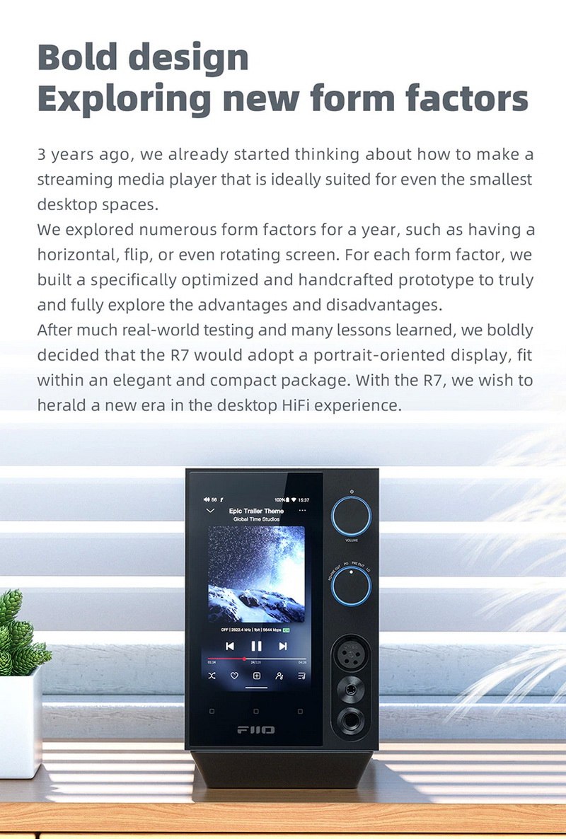 FiiO R7 เครื่องเล่นเพลงสตีมมิ่งตั้งโต๊ะ DAP+DAC+AMP ครบจบในตัว รองรับ MQA, Roon Ready