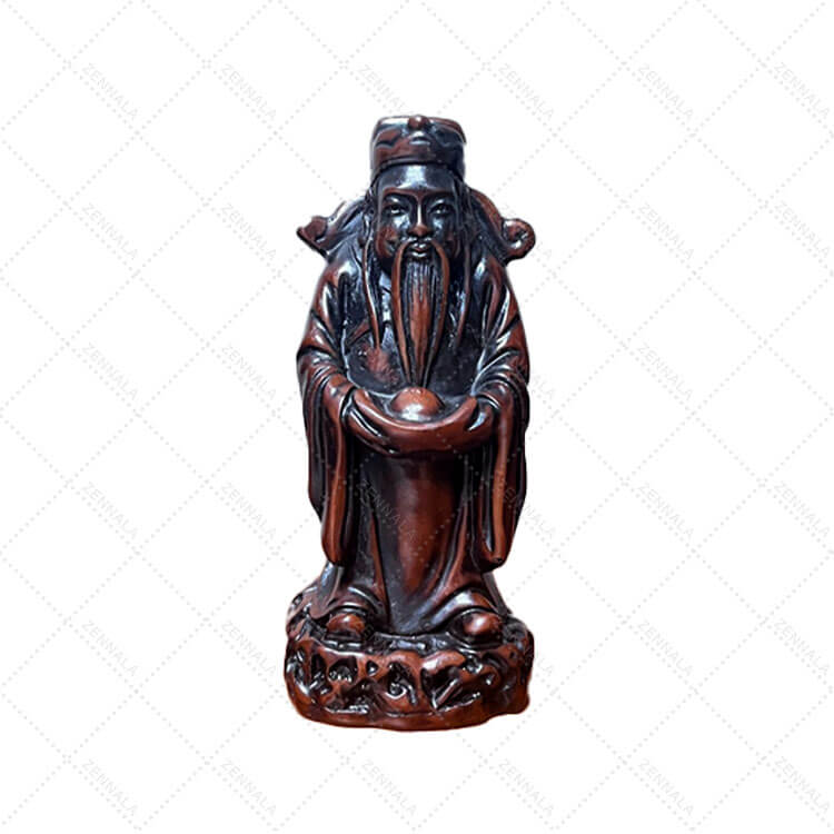 ฮกลกซิ่ว ฐานแยก 3 องค์ เรซิ่น สีไม้เข้ม