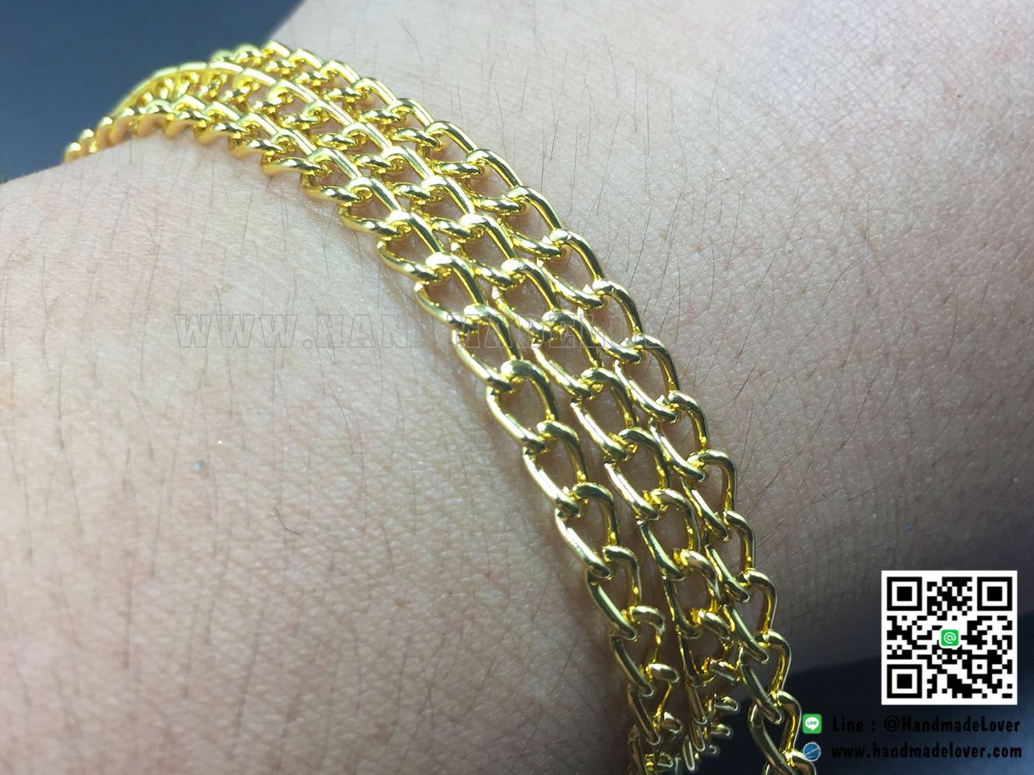 โซ่อลูมิเนียม สีทอง ขนาด 4*3 mm.