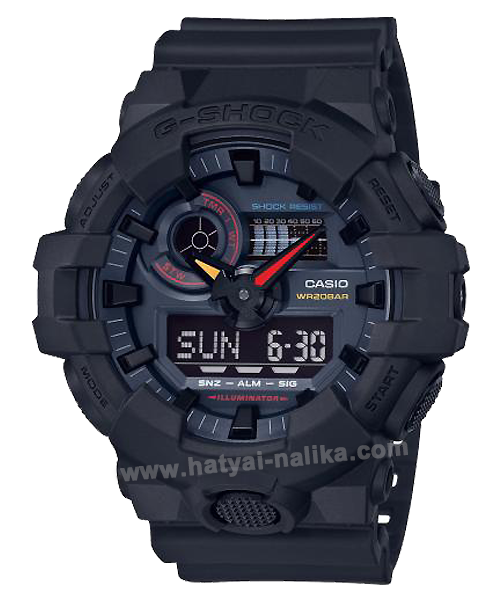 นาฬิกา Casio G-Shock Special color Basic Jet Black Multi-color series รุ่น GA-700BMC-1A ของแท้ รับประกัน1ปี