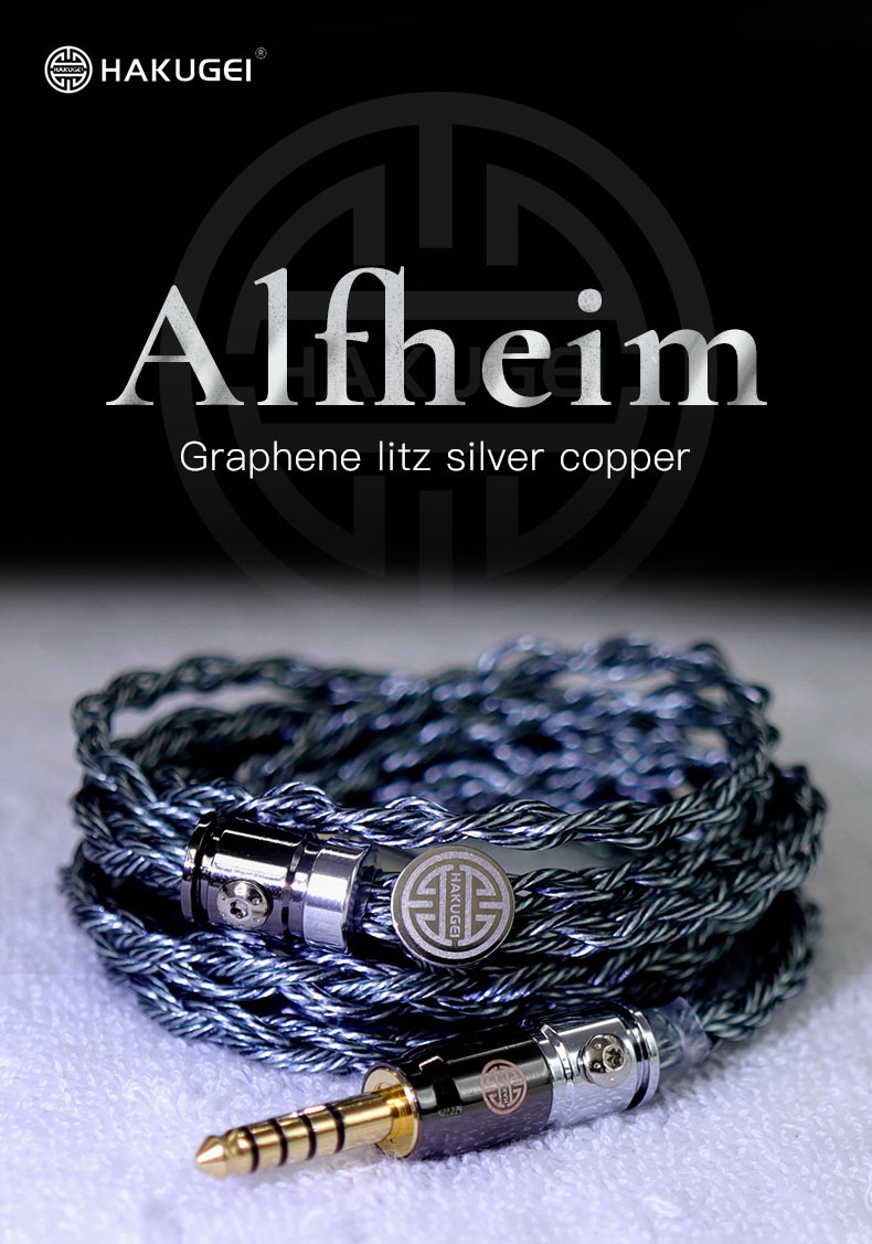 ขาย Hakugei Alfheim สายอัพเกรดหูฟัง 6N OCC Black Litz + ชุบเงิน 7N OCC Litz