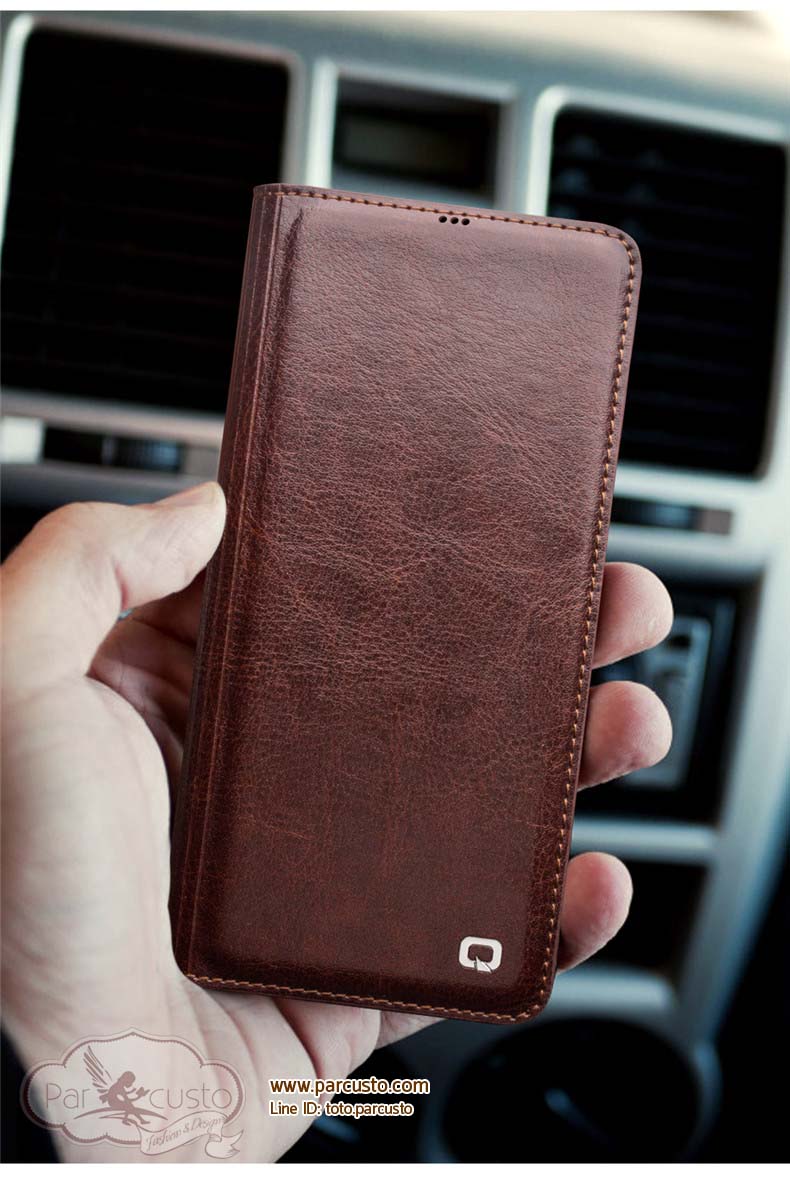 เคสหนังแท้ Samsung Galaxy S10 และ S10 Plus ผิวมัน (โปรดระบุรุ่น) จาก QIALINO [Pre-order]