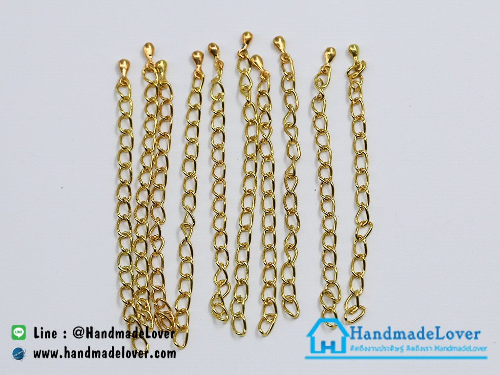 โซ่ปรับระดับ Nickel Free สีทอง ความยาว 6 ซม[งานจีน] [แพ็ค 10 ชิ้น]