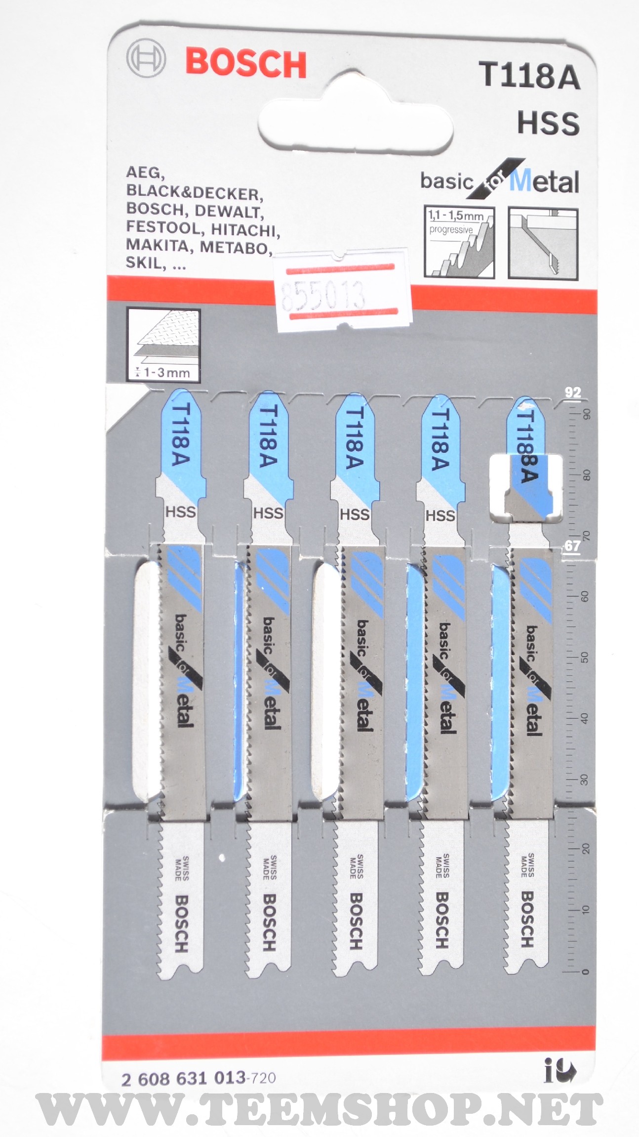 2608631013 BOSCH ใบเลื่อยจิ๊กซอว์ T118A 5pcs./pack