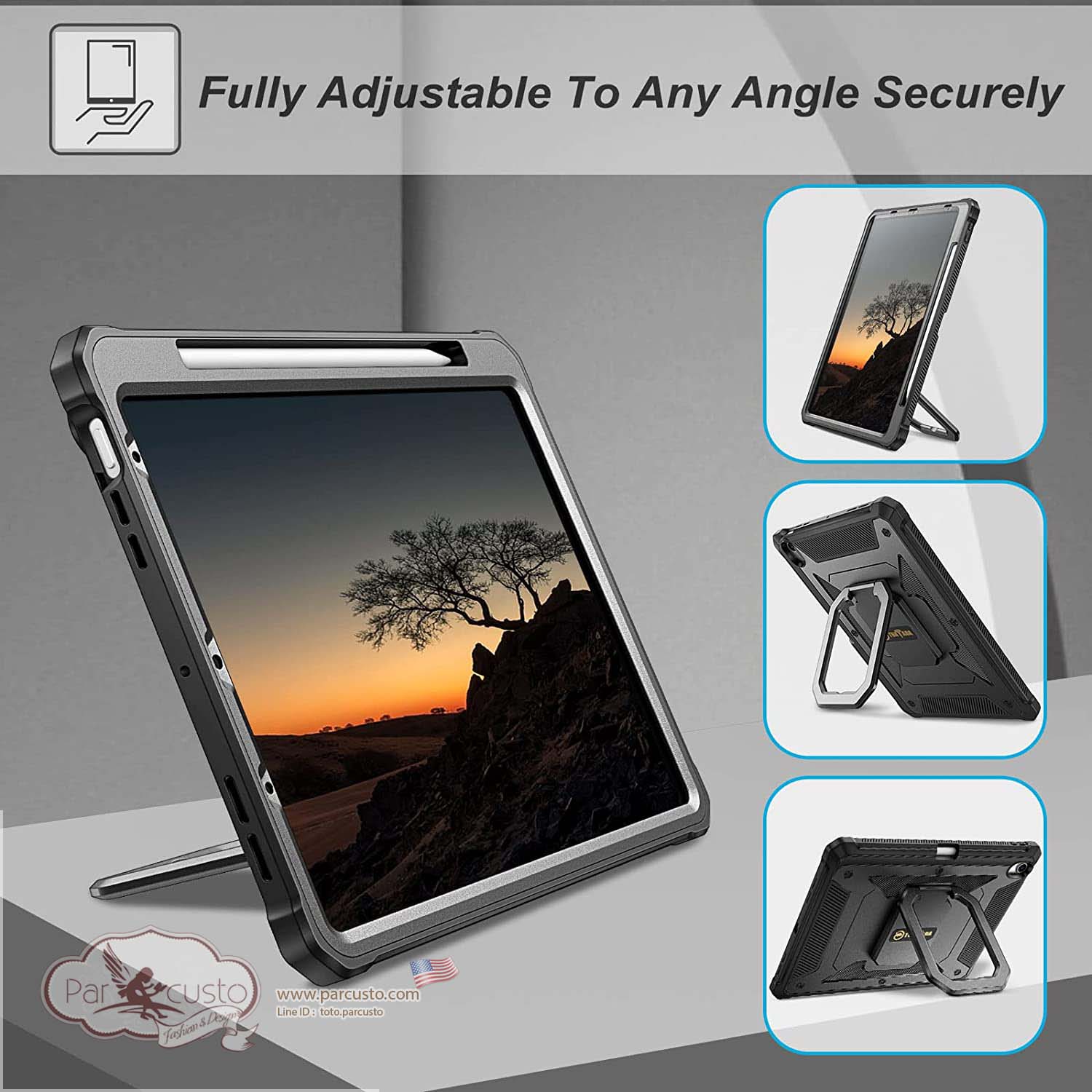 เคสกันกระแทก iPad Air 5th / 4th 10.9 Inch [Tuatara Magic Ring] จาก Fintie [Pre-order USA]