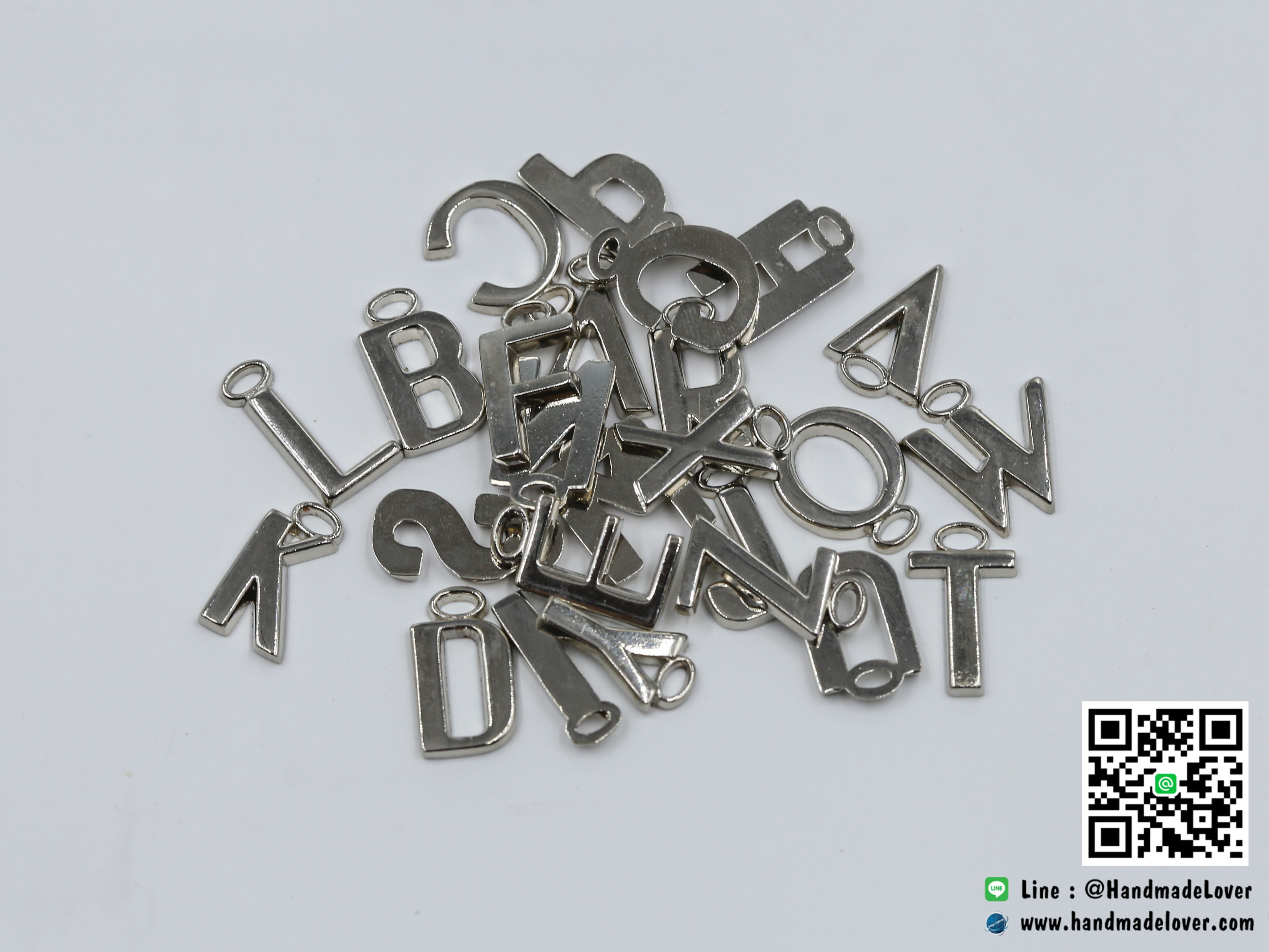 จี้ตัวอักษร โรเดียม รูป ตัว "A-Z" [ใหญ่]